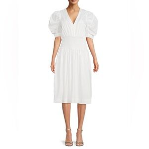 Bcbg White Puff Sleeve‎ Dress NWT
